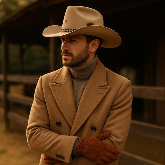 Vintage Charlie 1 Horse “Camelback” Western Hat — Fawn Felt, 3½" Brim - Picture 2 of 13